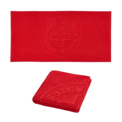DRK Deutsches Rotes Kreuz Handtuch rot mit Rundlogo 50x100cm 100% Baumwolle OVP