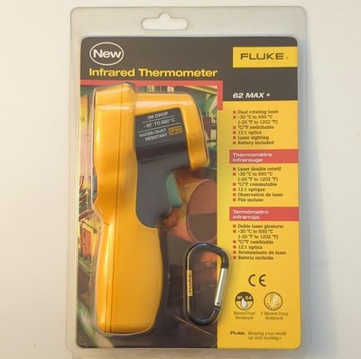 Fluke 62 MAX+ Laser Infrared Thermometer Digital Display, -30°C to 650°C Range