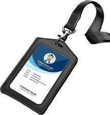 Set Di 1/2 Porta Badge PU Cordino, Porta Badge Da Collo, Porta Tesserino per Car