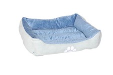 HappyCare Textiles Reversible Rectangle Pet Bed with Dog Paw Printing M size,