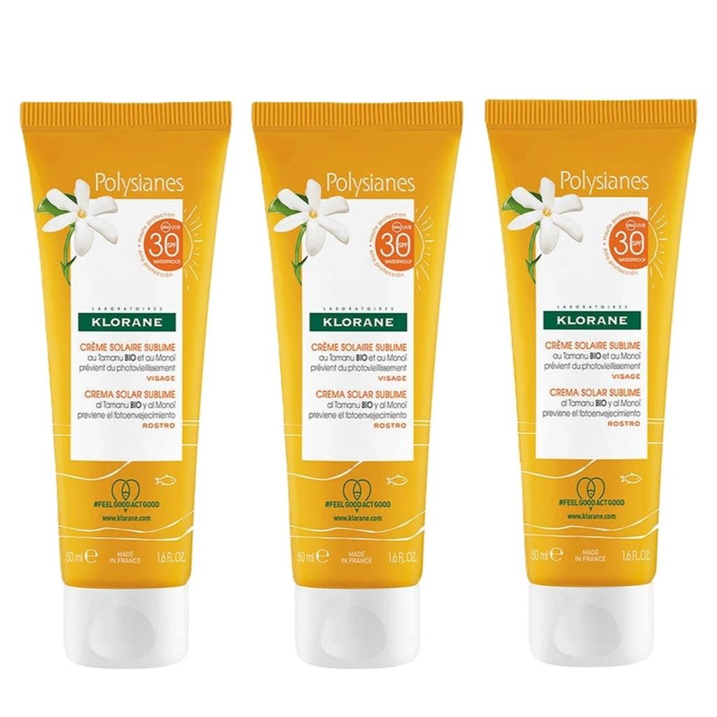 3 PACK Klorane Sublime Sunscreen Face Cream SPF30 - 50m 16oz SEALED 6990₽