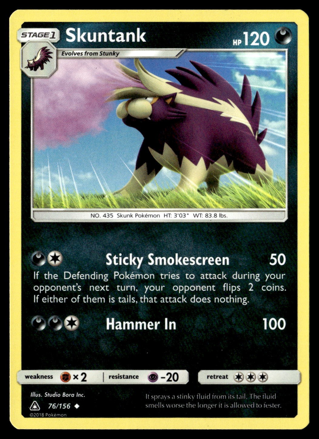 Skuntank 76/156 Uncommon Ultra Prism Pokemon Lightly Played