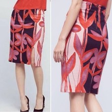 Anthropologie Maeve NWT Cordyline Floral Pencil Skirt Feminine Casual Size S