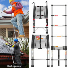 Telescopic Ladder Extendable Stainless Steel Heavy Duty 150kg  3.8 M3.2M 2.6M