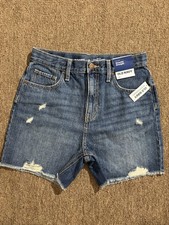 A100 Old Navy Girl's Slouchy Straight High-Rise Distressed Denim Shorts| 14