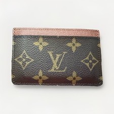 Louis Vuitton Monogram Card Wallet Card Holder Brown w/ Logo Accent
