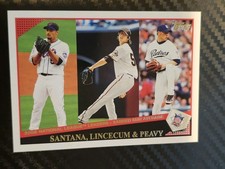 2009 Topps - League Leaders Johan Santana, Tim Lincecum, Jake Peavy #206