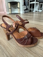 QualiCraft Vintage 1970s Leather High Heel Brazil Platform Sandals Sz 6