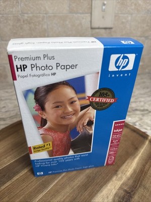 HP Premium Plus Photo Paper 4 x 6 Inch with Tab 60 Sheets High Gloss Inkjet NEW