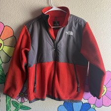 The North Face Denali Fleece Jacket Boys XL 18/20 Red Gray Full Zip Men XS Small