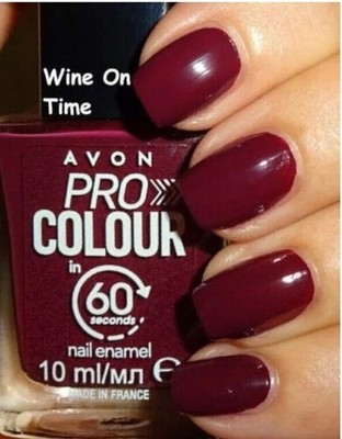 Avon Pro Colour Nail Enamel Wine On Time 10ml | Fast Dry 60 Seconds Neu Verpackt