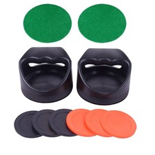 Air Hockey Pushers and Air Hockey Pucks, 2 PCS Black Striker with 3 PCS Red P...
