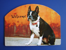Boston Terrier Dog 12" x 9" aluminum Yard Sign UNUSED condition