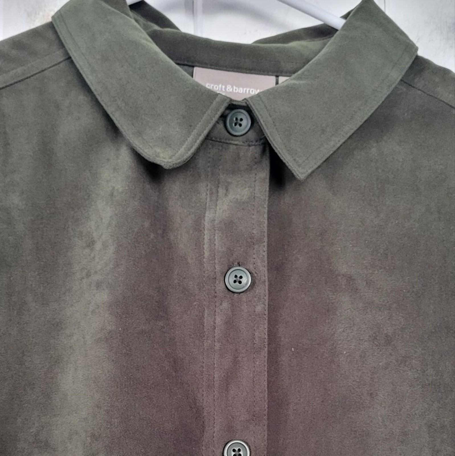 Faux Suede Button Down Shacket Lightweight Jacket - image 2