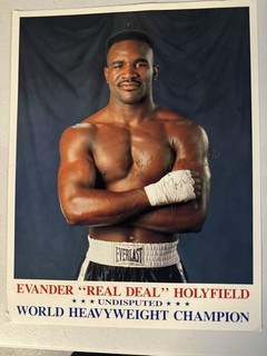 Evander Holyfield & George Foreman AUTOGRAPHED 8X10. EBTH original auction items