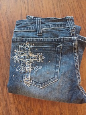    COWGIRL TUFF BLUE VICTORY BOOTCUT JEANS 28/35