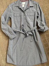 Gap Spring Sandra Raw Indigo Stripe Cotton Shirt Dress Size Small NWT $59.95
