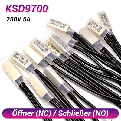 KSD9700 Thermoschalter NC / NO Temperaturschalter Thermostat 45 - 150°C Bimetall