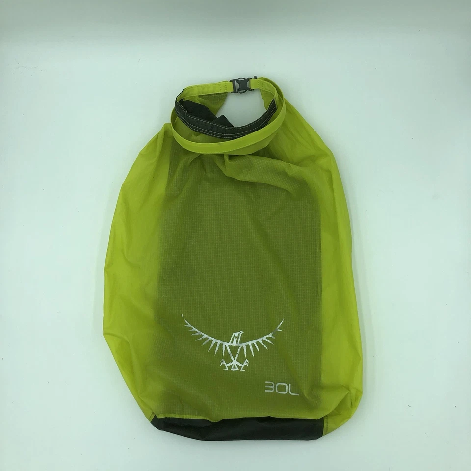 Saco seco Osprey ultraleve amarelo leve 30L acampamento ao ar livre caminhada trilha bolsa - Imagem 3 de 4