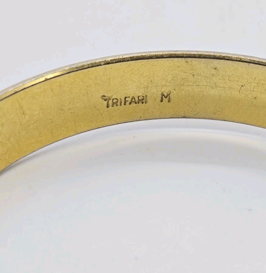 Monet Bangle Bracelet Gold tone Stackable texture… - image 7