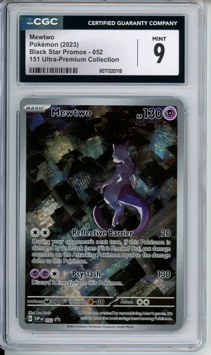 Pokemon 151 Mewtwo 052 Scarlet & Violet Promo Card Holo Illustration Rare CGC 9