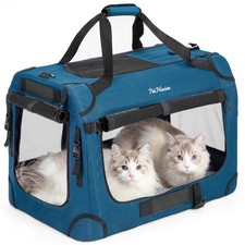 Extra Large Cat Carrier for 2 Cats, Collapsible Soft Sided Pet XL Crate for L...
