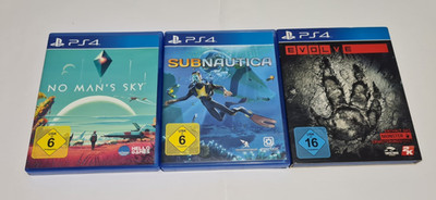 3 x PS4 Spiele - No Mans Sky - Subnautica - Evolve