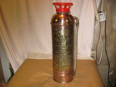 ANTIQUE Vintage VERY RARE '' PULMOSAN''  Copper Fire Extinguisher -Empty LQQK!!!!