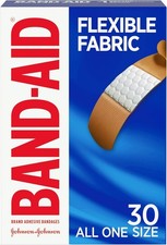 Band-Aid Brand Flexible Fabric Adhesive Bandages, 30 ct Free Shipping