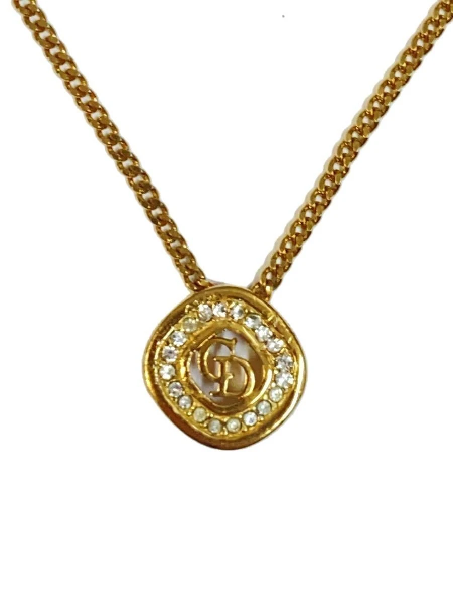 Collana donna Christian Dior in oro con strass e top usata