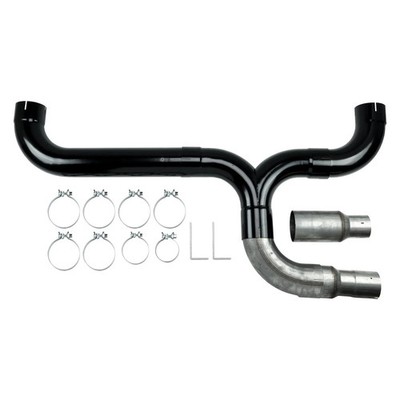 Pypes STD005B Dual Black Exhaust Stack Pipe Kit 5'' Outlet