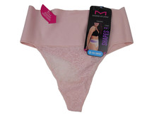 Maidenform Women's Tame Your Tummy Lace Thong Panties XL NEW Pink Lace