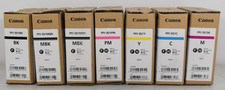 Lot Of 7 Canon iPF8000 iPF9000 iPF9110 PFI-301 BK MBK PM M Y C Ink Tank