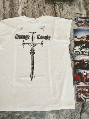 2 Orange County Choppers Signed Tee Shirts Medium + 31 Color Motorcycle Pictures