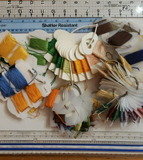Mixed Colors Embroidery Floss On Plastic Bobbins/rings. Lot Of 71 Numbered DMC
