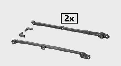 2x IKEA 102.632.32 KOMPLEMENT Auszugschienen für Körbe Dunkelgrau 58 cm Neu