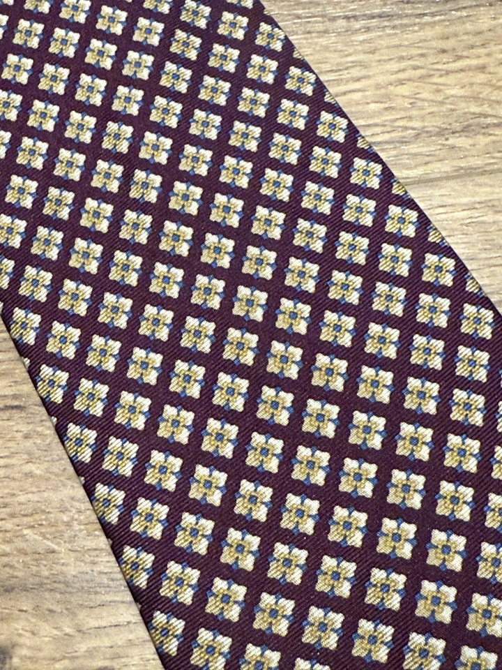 Cravatta Lands’End in seta Vintage Nos Lands'End silk regular tie Nos bordeaux - Imagen 2 de 4