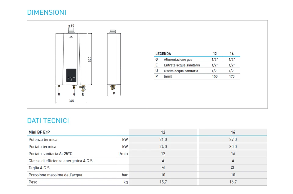 SCALDABAGNO A GAS SIME CAMERA STAGNA MINI 12 LITRI GPL BOMBOLA 8112631 - Immagine 3 di 4