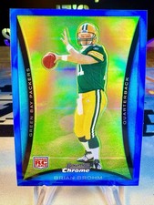2008 Brian Brohm Bowman Chrome Blue Refractor /150 Rookie Card #BC57 Packers. rookie card picture