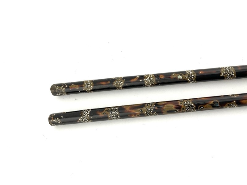 Beautiful Antique Lacquer Knitting Needles 8”