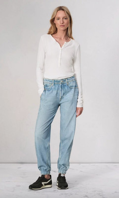 rag & bone Miramar Jogger Jeans Terry Sweatpant Small in Kacy Blue NWT