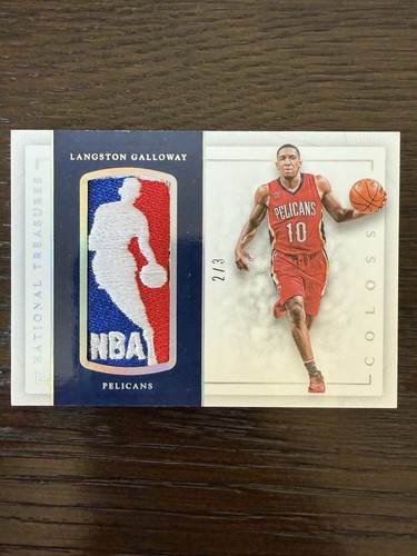2016 Langston Galloway National Treasures Logoman SP /3 Knicks Pelicans St Joes