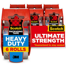 6-Pack Scotch Heavy Duty Shipping Packaging Tape with Dispensers 1.88 in x 800in