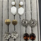 Vintage Crown Trifari Costume Jewelry Lot of 5 Pairs Clip-on Earrings Mixed