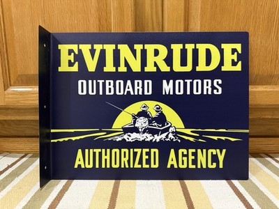 Evinrude Outboard Motors Flange Sign Boat Parts Fish Vintage Style Wall Decor
