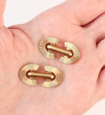 Antique Art Deco 14K Yellow Gold Gentlemans Cufflinks, Signed, 12.7g, NO RESERVE