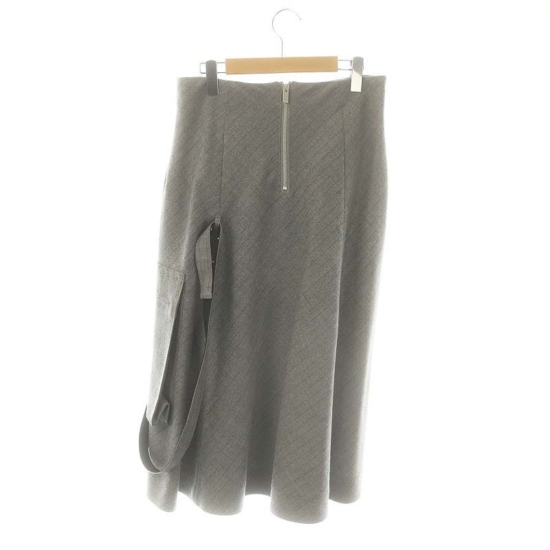 ◆美品◆23AW◆sacai◆CHALK STRIPE SKIRT◆GRAY◆２ Skirts】Sacai 23AW Chalk Stripe Skirt With Strap Long 3 XL