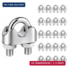 20Pcs 1/8 inch Stainless Steel Wire Rope Cable Clamp,M3 Wire Rope Clips U Bolt S