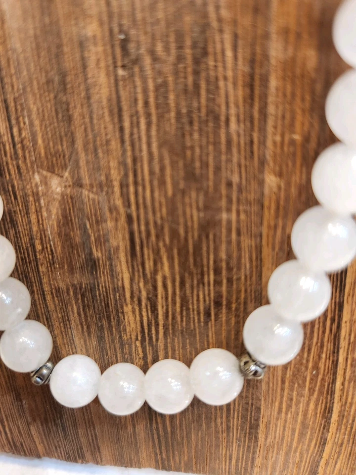 Long Round Polished Quartz Bead Necklace - Image 2 of 4