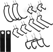 Heavy-Duty 12-Piece Pegboard Hooks with Straps for 1/4" Pegboards